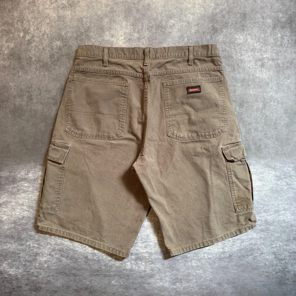 Dickies Mens Gray Cotton Canvas Cargo Shorts Size 36 Utility Workwear